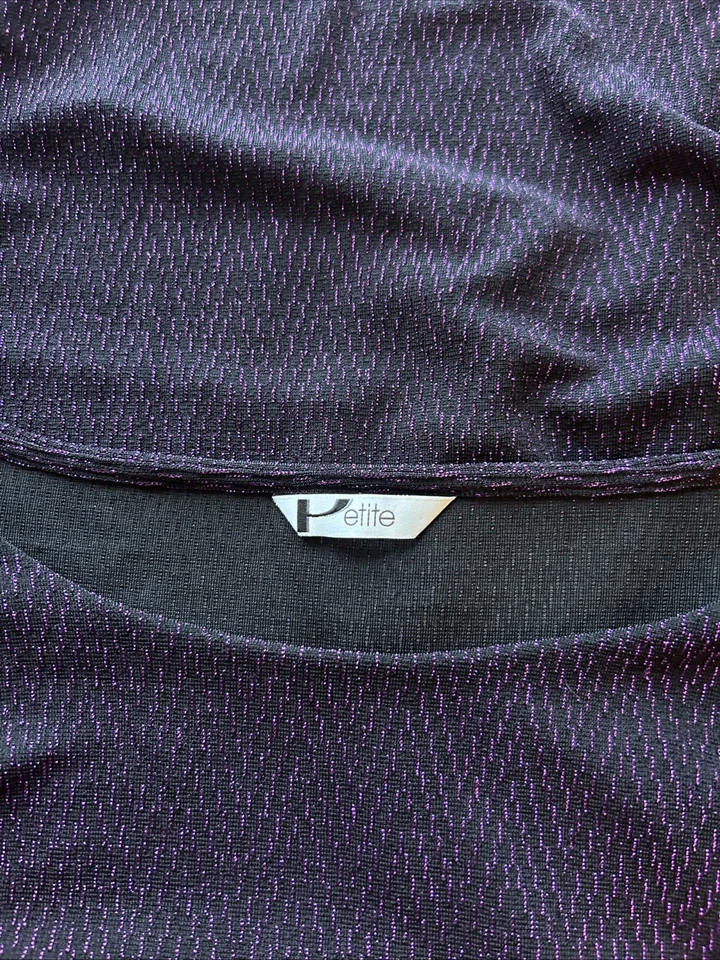 BHS Special Occasion sparkly Purple Top  Size 16 Ruched - Image 2 of 4