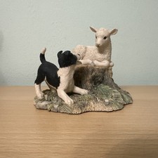 BORDER FINE ARTS FE11 LET BE FRENDS LAMB & COLLIE SHEEPDOG PUPPY ORIGINAL BOXES