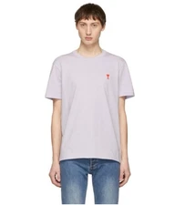 $120 AMI Alexandre Mattiussi SZ L Washed Purple Ami Heart Logo T Shirt  Flawless