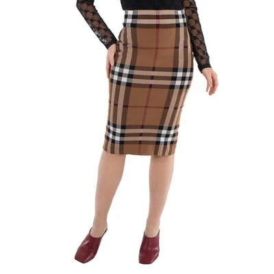Burberry Birch Brown Check Jacquard Skirt, Size X-Small - Image 1 of 4