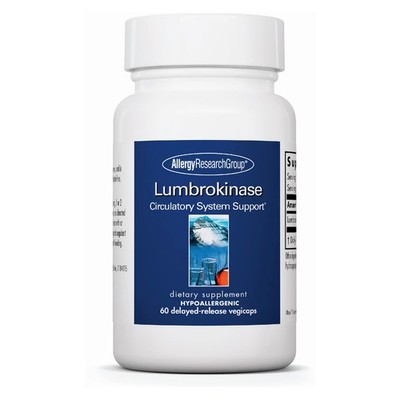 ARG Lumbrokinase Circulatory Support Capsules 60 Count Non-GMO 60 Caps