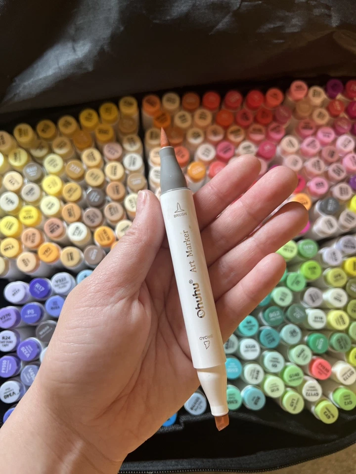 PRE-OWNED Ohuhu Alcohol Art Markers Set, 320-color Brush & Chisel Markers - image 3 of 4