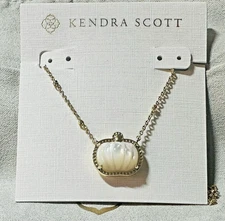 NEW✨$75 KENDRA SCOTT✨ Gold Ivory Pumpkin Necklace Mother of Pearl