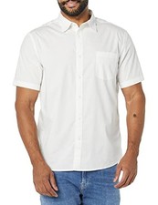 AMAZON ESSENTIALS MEN'S SHORT SLEEVE DRESS SHIRT - AEM20108SS22-WHITE-XS