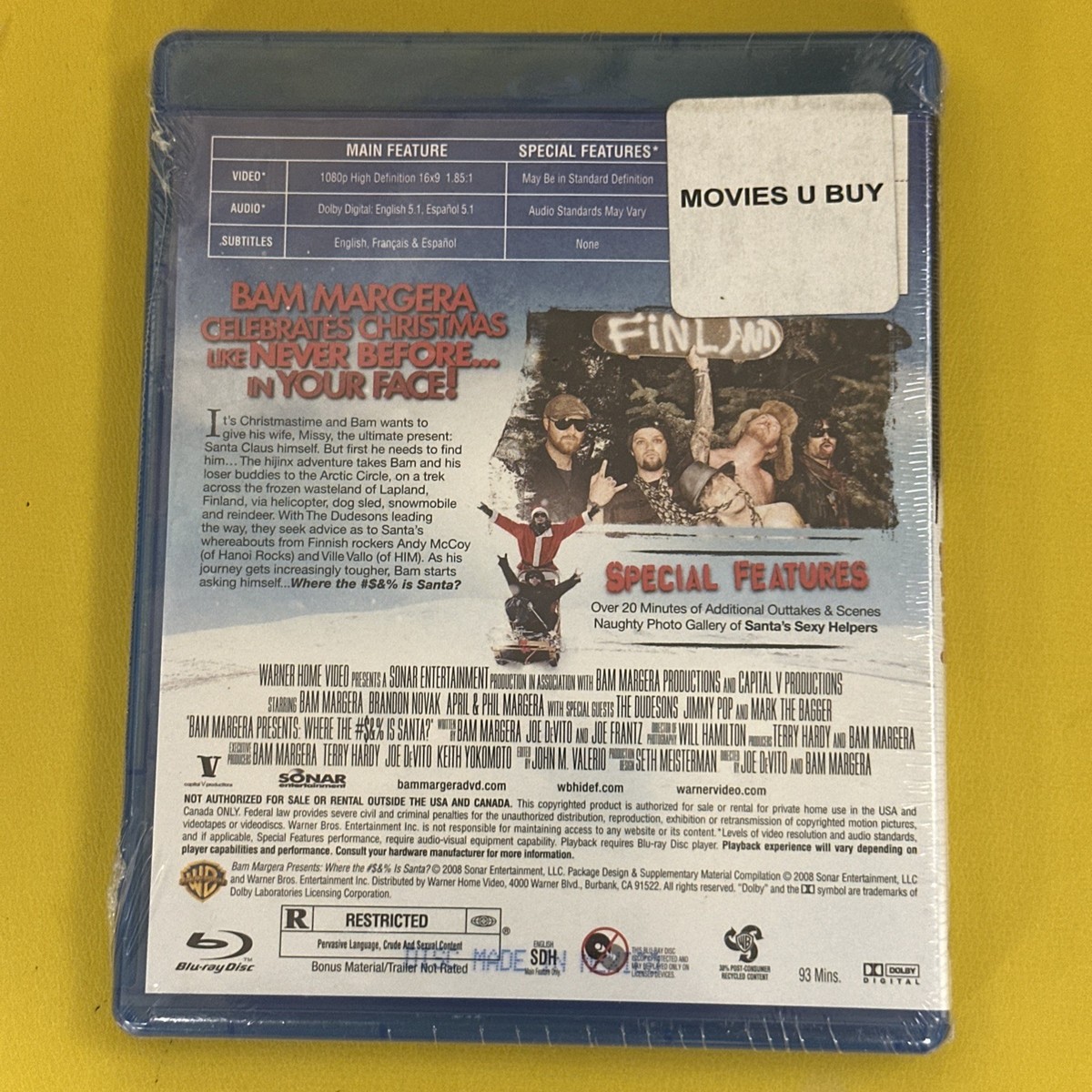 Bam Margera Presents: Where the #$&% Is Santa? (Blu-ray, 2008) for