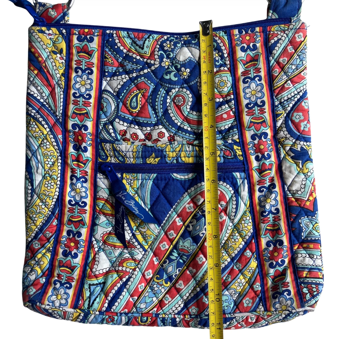 Borsa a tracolla Vera Bradley Saddle Hipster Marina Paisley blu