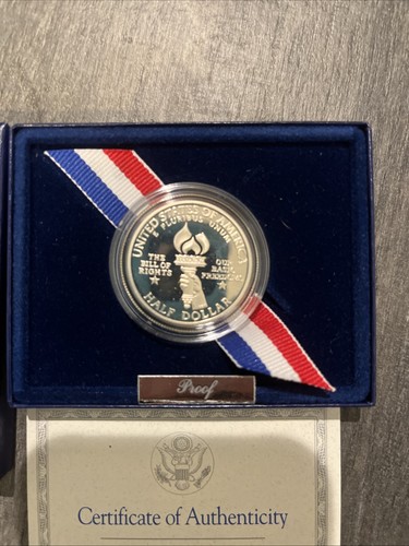 1993 Bill Of Rights Silver Half Dollar Proof Coin - Picture 3 of 3