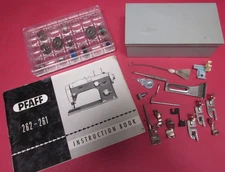 Pfaff 262-261 accessories -instruction book, bobbins, presser feet, tools