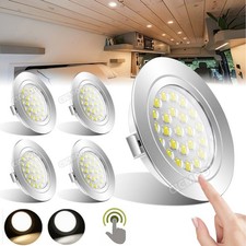 12V LED Spot Light Touch Switch Dimmable Camper Caravan Boat Recessed Downlight