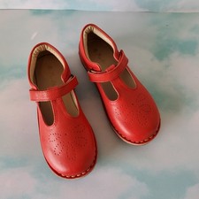New Mini Boden Girl Shoes Size 3 Leather Red Mary Jane 35 EU