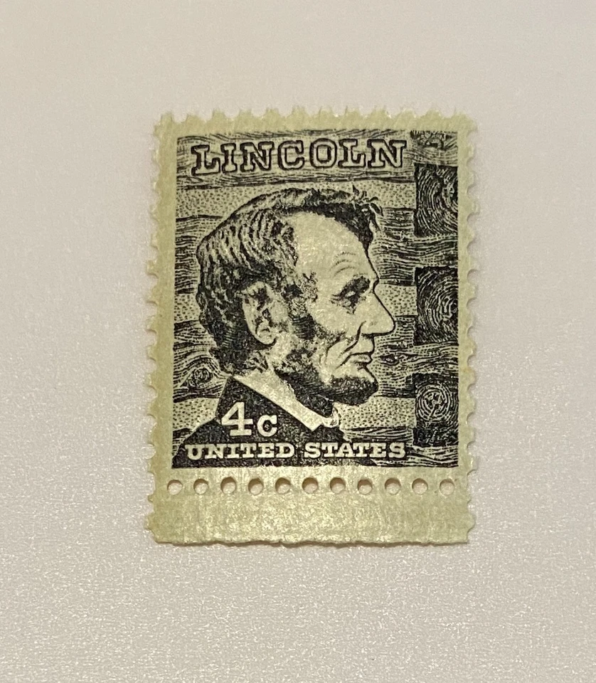 Raro - Sello negro de 4 centavos Abraham Lincoln 16º presidente de Estados Unidos como nuevo nunca bisagra. Foto 2 de 4