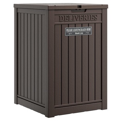 Package Delivery for Outside, Storage with Lockable Secure, Outdoor Resin Pac...