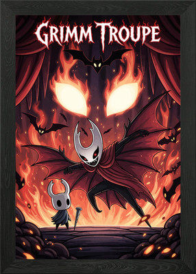Grimm Troupe Hollow Knight Framed Wall Art Poster Canvas Print Picture