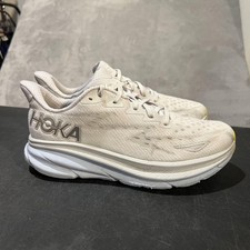 Hoka One One Clifton 9 Shoes Womens Size 10 White Yellow Running Road 1127896