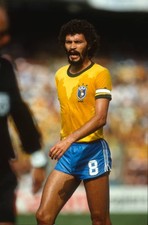 Mundial Italia v Brasil 1982 Sócrates de Brasil Foto antigua histórica