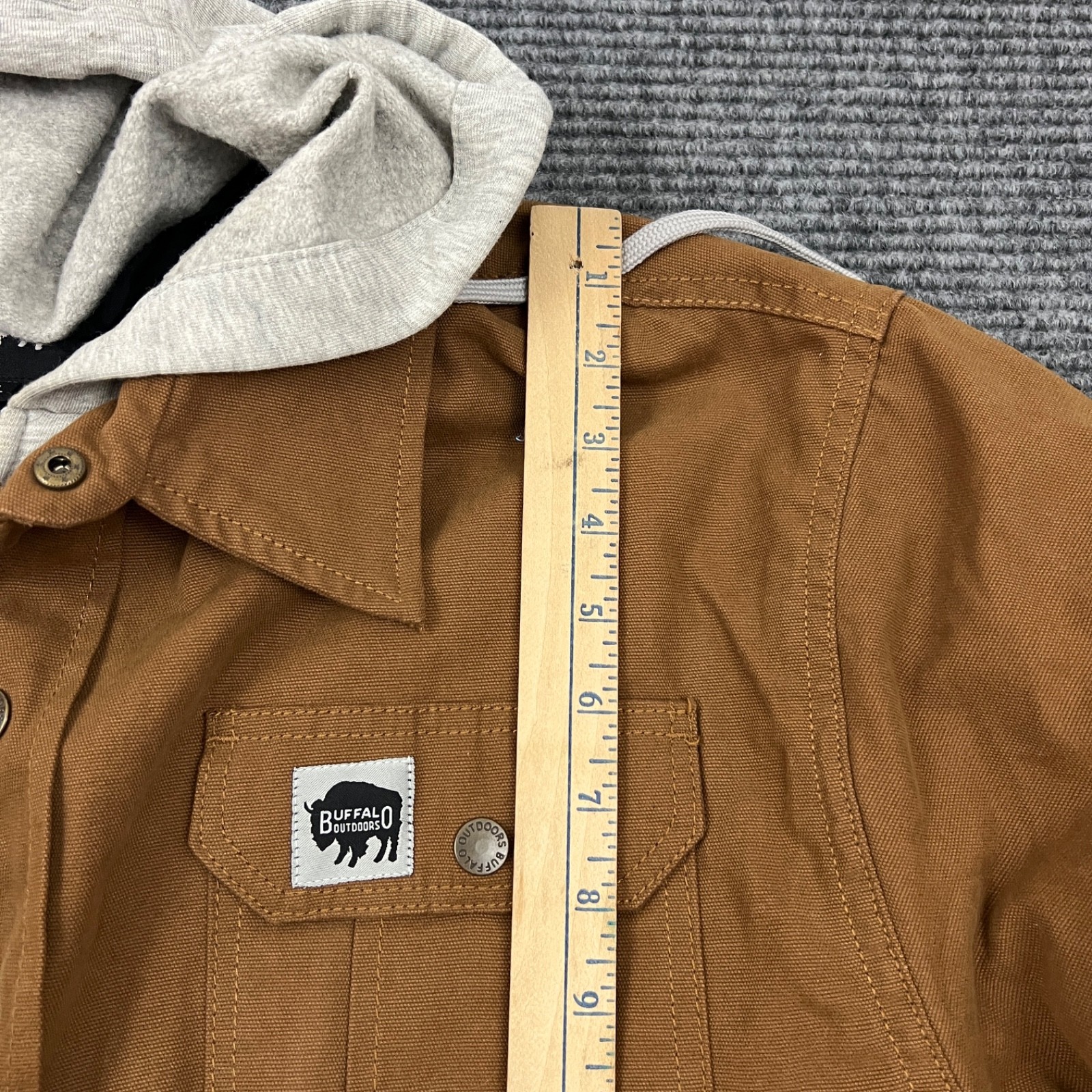 Buffalo Outdoors Jacket Men’s XL Brown Canvas Hooded Quilted Lined Work Coat