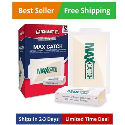 Max-Catch Mouse & Insect Glue Trap 72pk, Mouse Traps Indoor for Home, Sticky ...