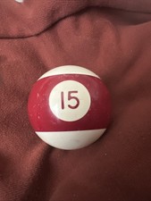 Vintage No. 15 Striped Burgundy White Pool Ball Billiard 2" Replacement I 