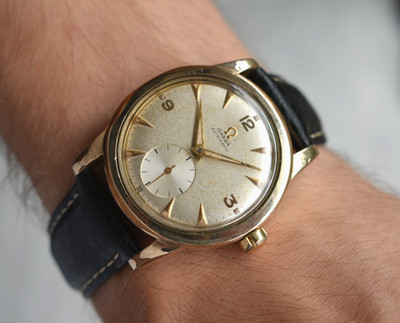 Vintage Omega Small Seconds Gold Bumper Herren Automatik Uhr Ref 2576-1 von 1947