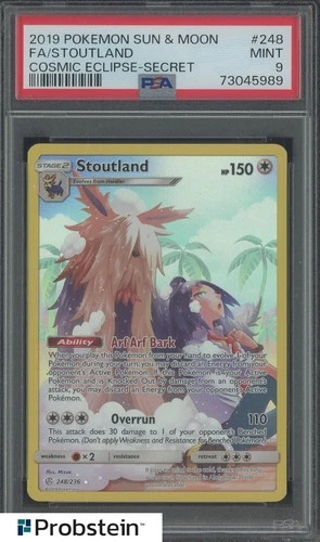 2019 Pokemon Sun & Moon Cosmic Eclipse #248 FA/Stoutland PSA 9 MINT