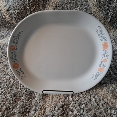 Corelle by Corning 12.25'' x 10'' Apricot Grove Oval Serving Platter ~ USA