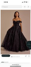 David’s Bridal Galina Signature Black Wedding Convertable Dress Size 8