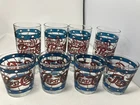 VTG 1970's Set of 8Pepsi Cola Drinking Glasses Stain Glass Tiffany Style 1