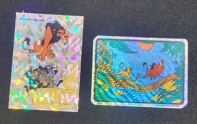 Lot of 2 1994 Lion King Prism Vending Machine Sticker Simba Timon Pumbaa Scar