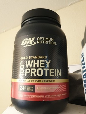 Gold Standard  100% Whey, Delicious Strawberry, 2 lb (907 g) Exp 6/27