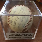 1962 New York Mets Team Autographed Baseball Hodges, Ashburn, Hornsby