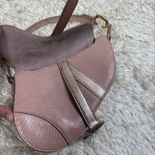 Christian Dior Lizard Saddle Bag Handbag NNNh04 - Picture 12 of 16