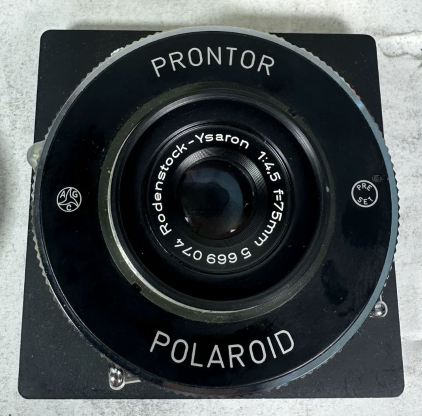 Polaroid Prontor Shutter W/ German Made Rodenstock-Ysaron 75mm Lens for MP-3 - Image 2 of 3