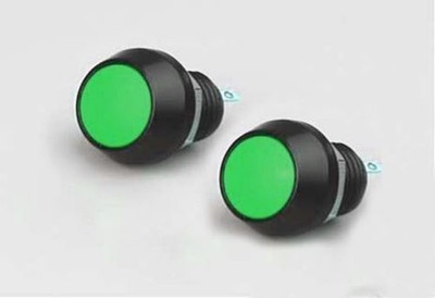 Miniatronics Illuminated Latching SPST Pushbutton Switches Green pkg(2 33-123-02