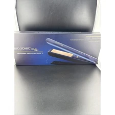 Gold Pro Styling Iron by Bio Ionic Navy Blue - 1” Inch Flat Iron NEW Retail $141