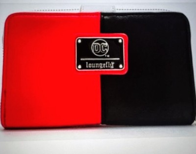 LOUNGEFLY DC COMICS CLASSIC HARLEY QUINN ZIP AROUND & SNAP WALLET NWT