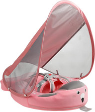 Mambobaby Float Baby Swim Float with Canopy, Non-Inflatable Solid Baby Float, Up