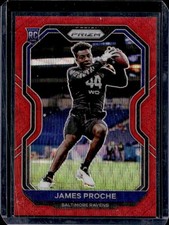 2020 Panini Prizm James Proche RC Red Wave Rookie #/149 Ravens
