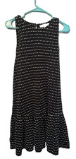 LOFT Dotted Flounce Swing Dress, Size Medium Preppy Flowy Summer