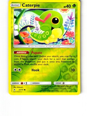 Caterpie 2/214 Common Unbroken Bonds Pokemon Reverse Holo Lightly Played Card