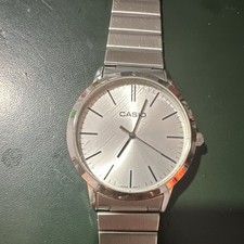Casio Orologio Uomo Analogico Acciaio Inox Quadrante Argento Bracciale