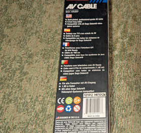 Sega Saturn 6ft AV A/V Audio Video Lead / Cable Gold "BRAND NEW IN BOX"