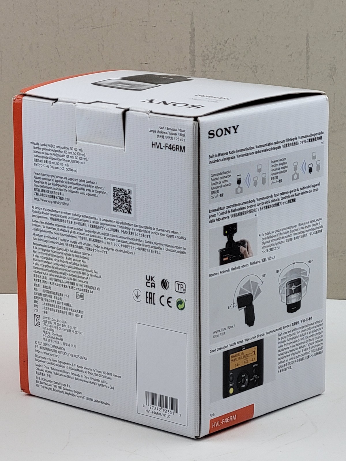 Sony GN46 / HVL-F46RM External Camera Flash w/ Wireless Radio Control - IOB