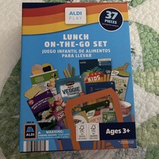 Aldi Lunch On The Go Set 37pc Grocery Dinner Food Kids Toy Pretend Play Set NEW