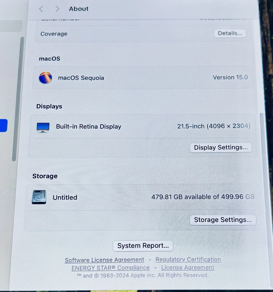 Apple iMac 21.5" 2019 4k retina i5 16GB 500GB SSD MONTAJE VESA SIN SOPORTE - Bueno Foto 4 de 4