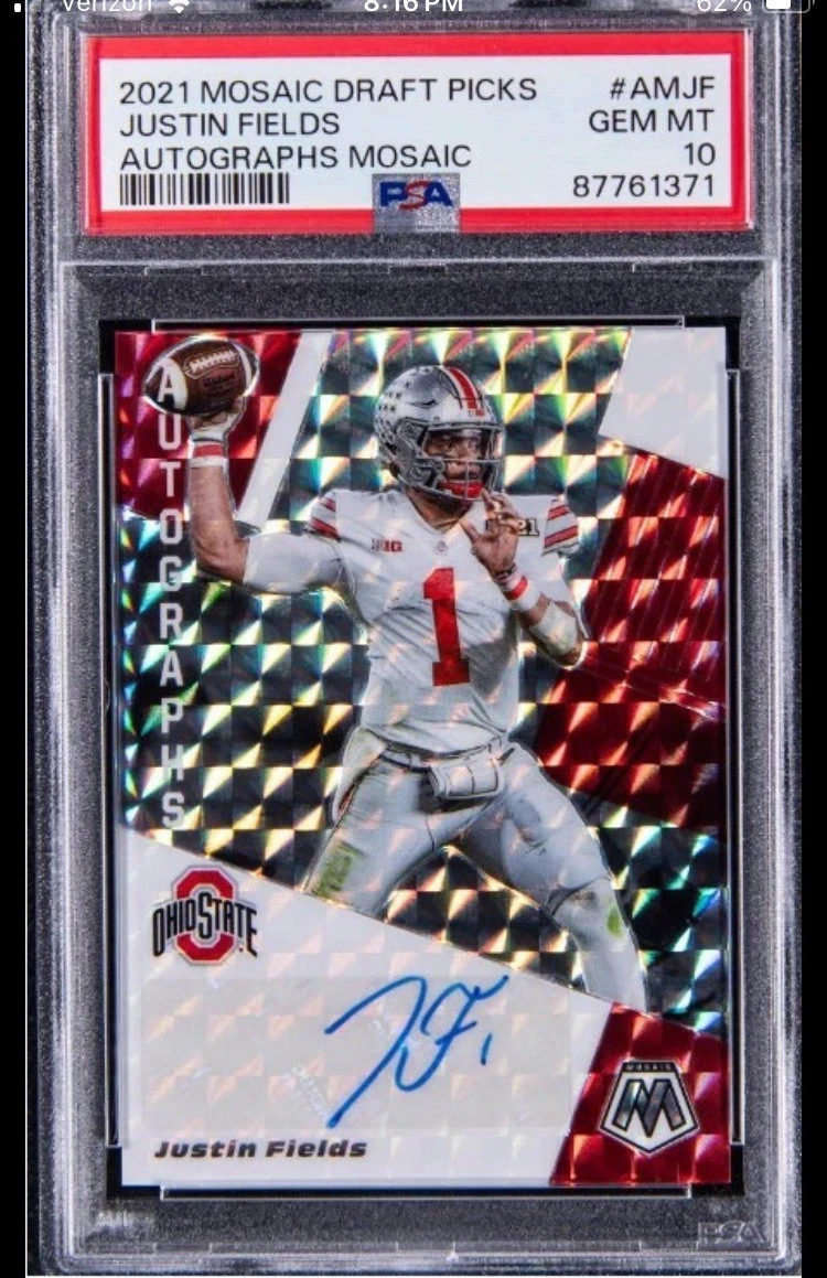 Justin Fields Panini Mosaic Draft Picks Autographs Mosaic #AMJF Base