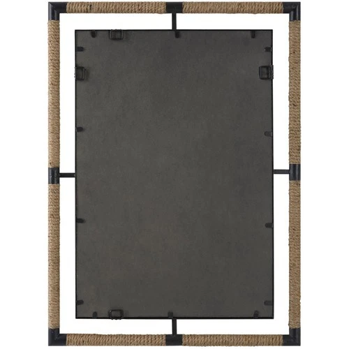 Uttermost 09769 Melville Wall Mirror Textured Rust Black and Natural Rope - Picture 5 of 6