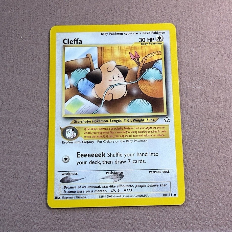 Nintendo Pokemon TCG Cleffa 20/111 Neo Genesis Rare Unlimited Regular 30 HP