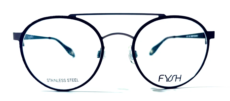 FYSH 3641 M200 BLACK ROUND UNISEX FULL RIM AUTHENTIC EYEGLASSES FRAMES 51-20-135 - Image 3 of 4