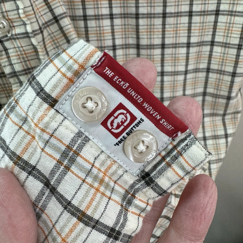 Ecko Unltd. Camisa The Dwyer Para Hombre S/S Botón Frontal Cuadros Retro Y2K Informal Grande Foto 4 de 4