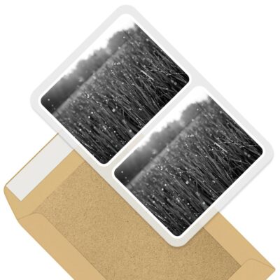 2 rechteckige Aufkleber 10 cm BW - Cool Morning Dew Gras Natur #35719